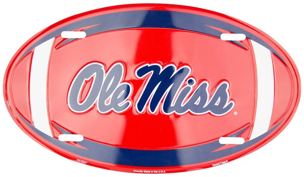 Ole Miss Rebels License Plate Oval