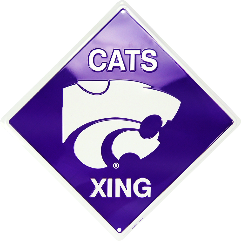 Kansas State Wildcats 12 X 12" Metal Cats Xing Crossing Sign University Wildcat
