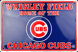 Wrigley Field Home Of The Chicago Cubs Embossed Metal Sign