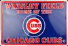 Wrigley Field Home Of The Chicago Cubs Embossed Metal Sign