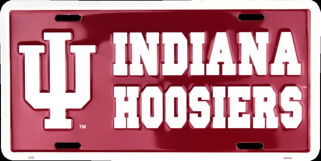 Indiana University Hoosiers Car Truck Tag License Plate Metal Hoosiers Sign
