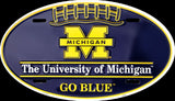 Michigan Wolverines Car Tag Oval License Plate Go Blue