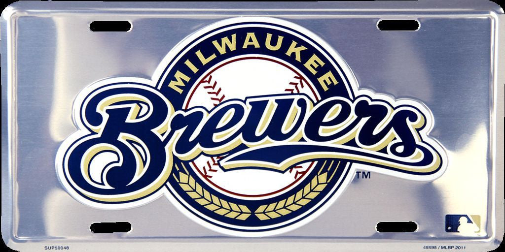Milwaukee Brewers Chrome License Plate