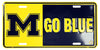 Michigan Wolverines License Plate Go Blue