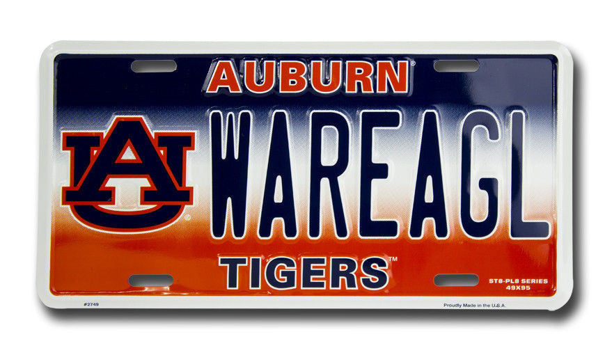 Auburn Tigers License Plate War Eagle