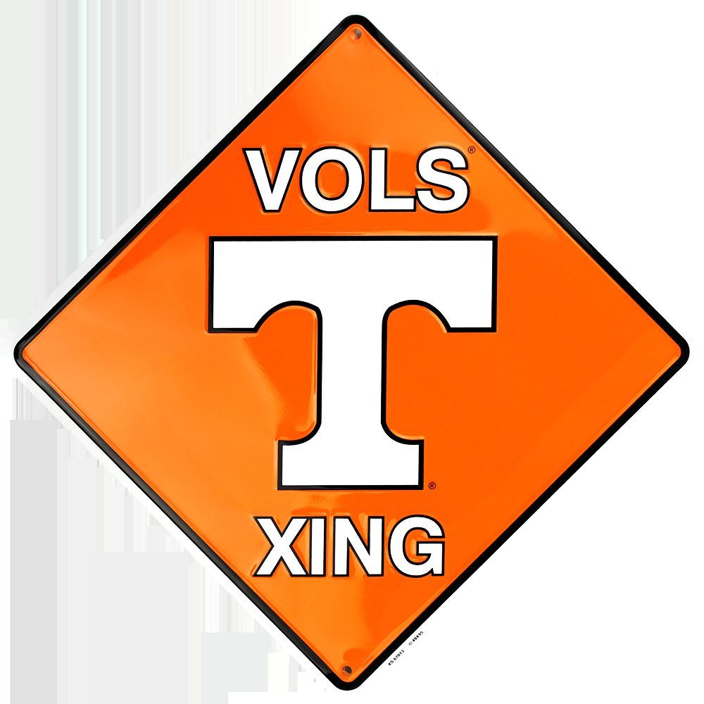 Tennessee Volunteers Embossed Metal Vols Xing Crossing Sign