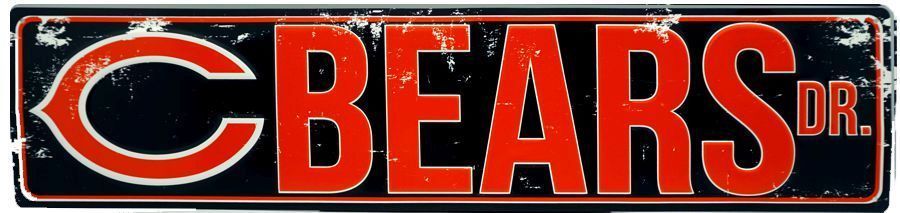 Chicago Bears Street Metal 24 X 5.5" Sign Drive Nfl Dr Road Rd Ave St Man Cave