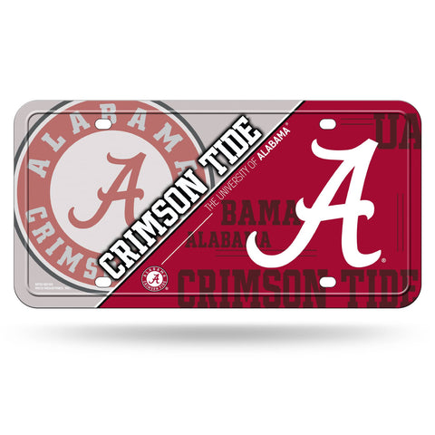 Alabama Crimson Tide Mirror Red Car Tag License Plate Silver A University Auto