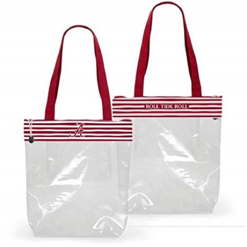 Alabama Crimson Tide Clear Zipper Stadium Tote Approved Purse Bag Ncaa Inside Pocket