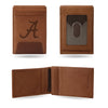 Alabama Crimson Tide Laser Engraved Brown Front Pocket Wallet University