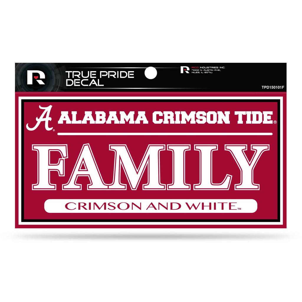Alabama Crimson Tide True Pride Decal Family Crimson And White Auto 3" X 6"