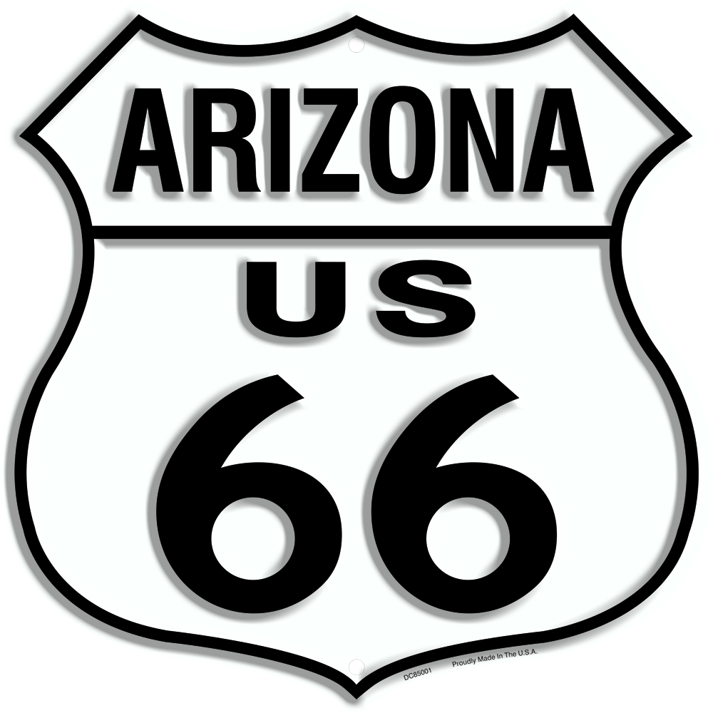 Us Route 66 Arizona 12 X 12" Shield Metal Tin Embossed Historic Highway Sign