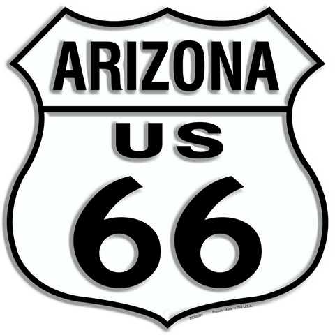 Us Route 66 11 X 11" Shield Metal Tin Embossed Bullet Distressed Sign Garage