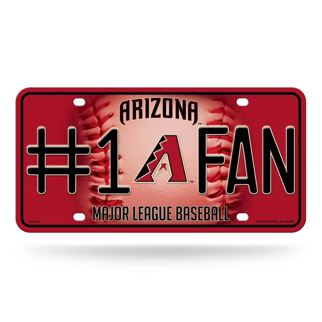 Arizona Diamondbacks #1 Fan Car Truck Tag License Plate Mlb Baseball Metal Sign