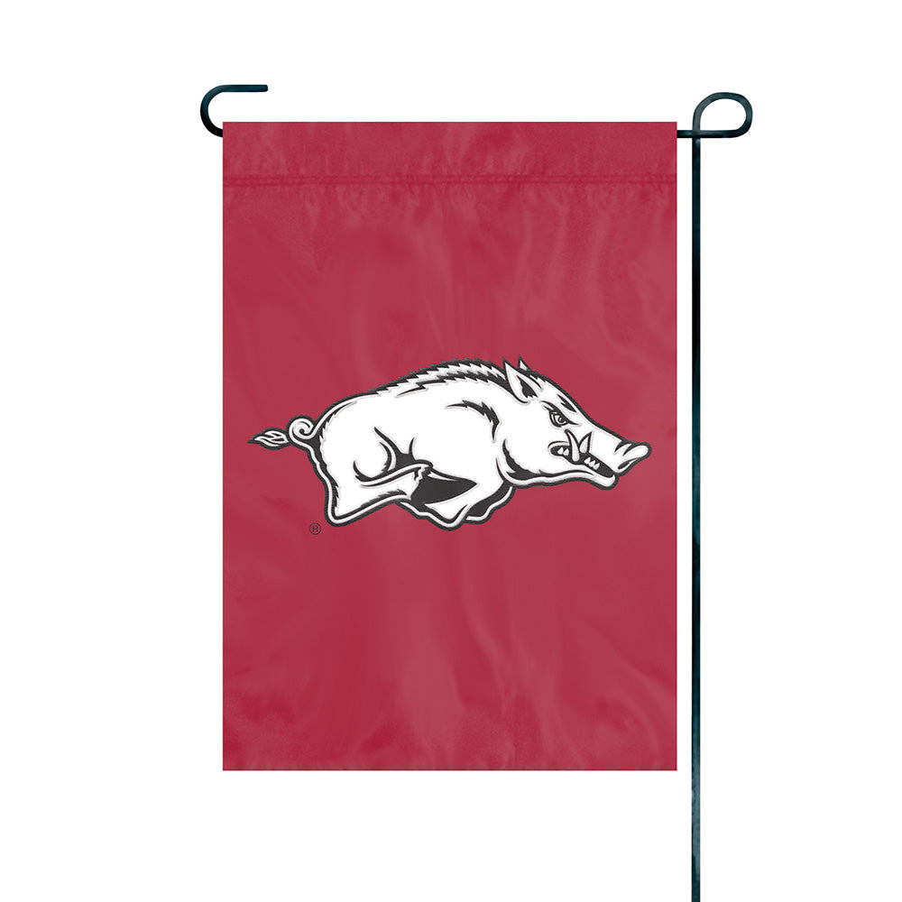 Arkansas Razorbacks Garden Flag Applique Embroidered Full Size Heavyweight Nylon
