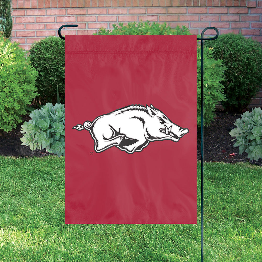 Arkansas Razorbacks Garden Flag Applique Embroidered Full Size Heavyweight Nylon