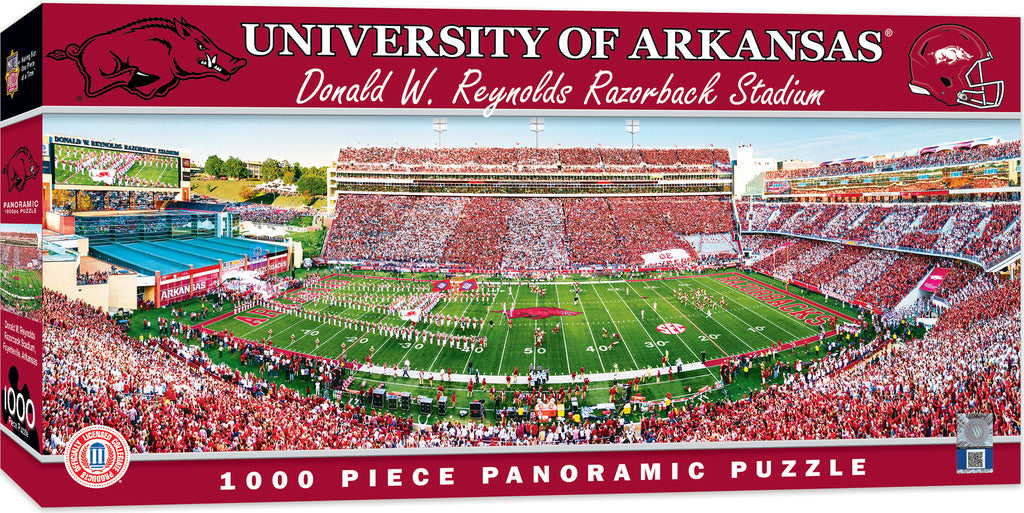 Arkansas Razorback Stadium Panoramic Jigsaw Puzzle 1000 Pc Donald W Reynolds