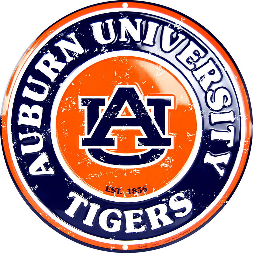 Auburn Tigers 24" Round X Large Metal