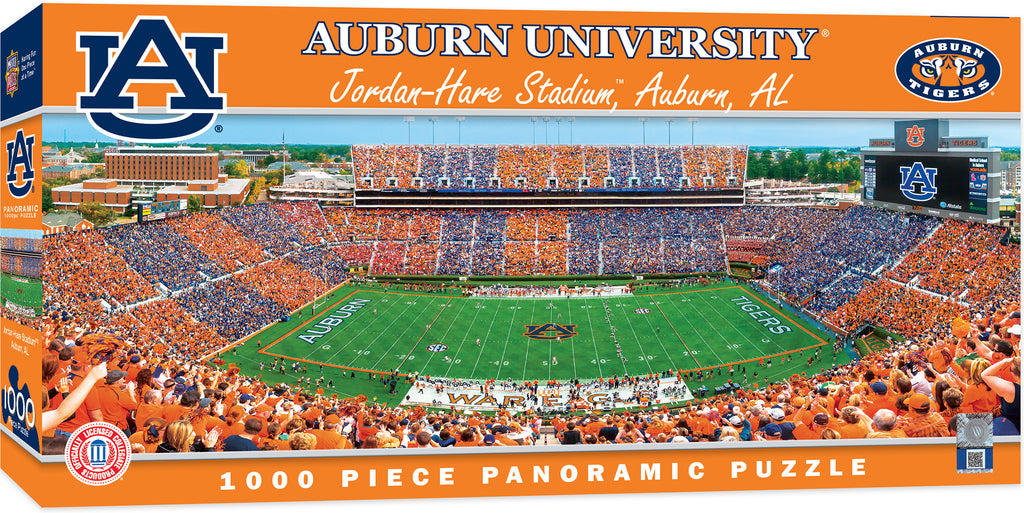 Auburn Tigers Stadium Panoramic Jigsaw Puzzle 1000 Pc Jordan Hare Football Ncaa