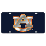 Auburn Tigers Mirror Blue Car Tag License Plate Silver Orange Au University Auto