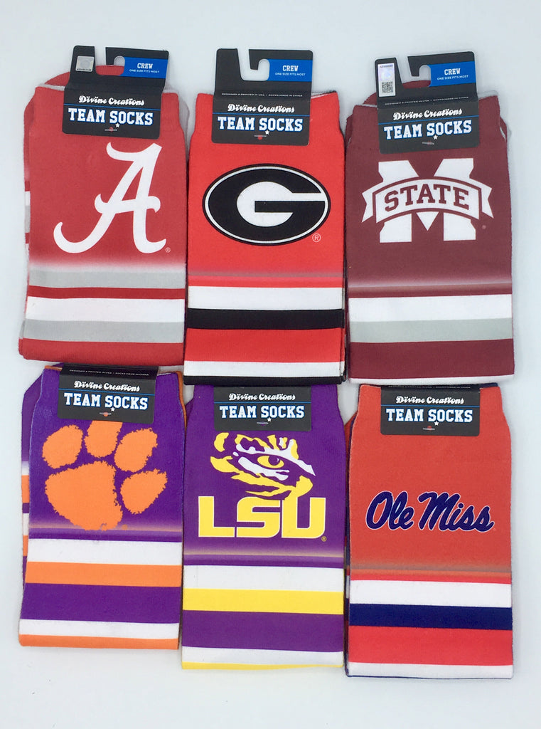 Clemson Tigers Team Socks New Sublimated Crew Ankle Ncaa Unisex Pick A Size College