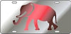 Alabama Crimson Tide Mirror Car Tag Silver W/ Red Elephant Laser Cut Acrylic