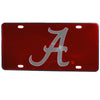 ALABAMA CRIMSON TIDE MIRRORED CAR TAG LICENSE PLATE RED A LOGO SIGN UNIVERSITY