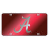 Alabama Crimson Tide Mirror Red Car Tag License Plate Silver A University Auto