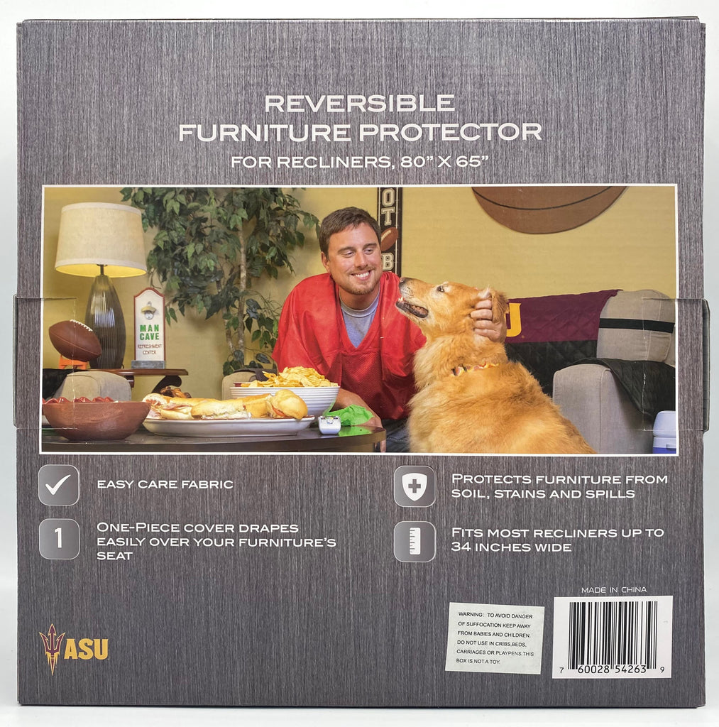 Arizona State Sun Devils Furniture Protector Cover Recliner Reversible