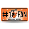 Baltimore Orioles #1 Fan Car Truck Tag License Plate Mlb Baseball Metal Sign