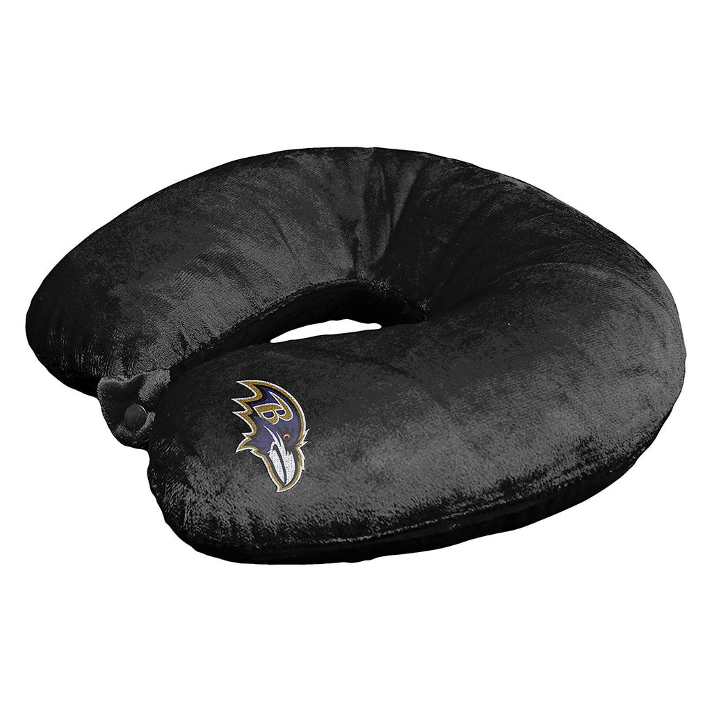 Baltimore Ravens Applique Travel Neck Pillow Team Logo Color Snap Closure Polyester