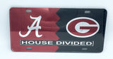 Alabama Crimson Tide Georgia Bulldogs House Divided Mirror License Plate Car Tag University