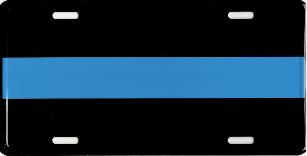 Police Thin Blue Line Aluminum Car Truck Tag License Plate Law To Serve & Protect