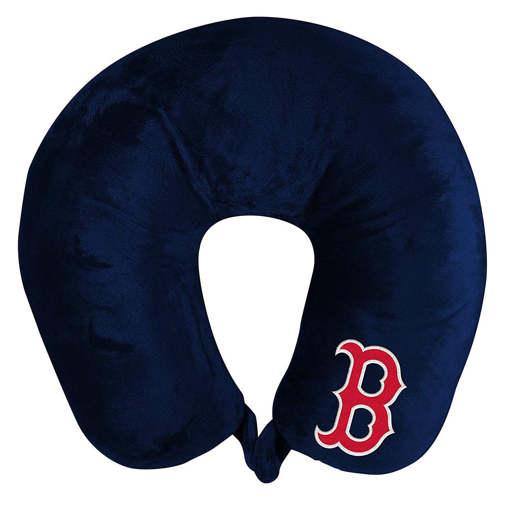 Boston Red Sox Applique Travel Neck Pillow Team Logo Color Snap Closure Polyester Mlb