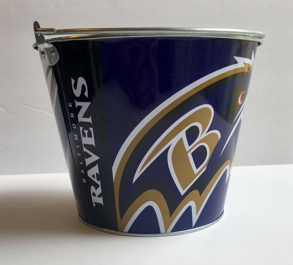 NFL Aluminum Bucket 5 QT Drink Party Pail Ice Metal  - Choose Your Team