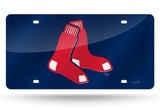 BOSTON RED SOX LASER CUT BLUE MIRROR LICENSE PLATE RED SOX SIGN