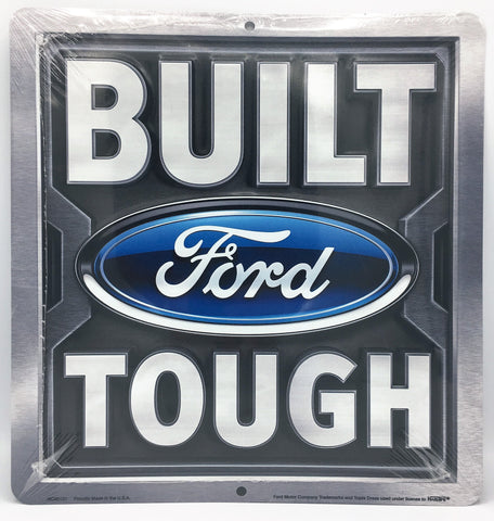 FORD BRONCO ROUND TIN BUTTON METAL SIGN 12" EMBOSSED