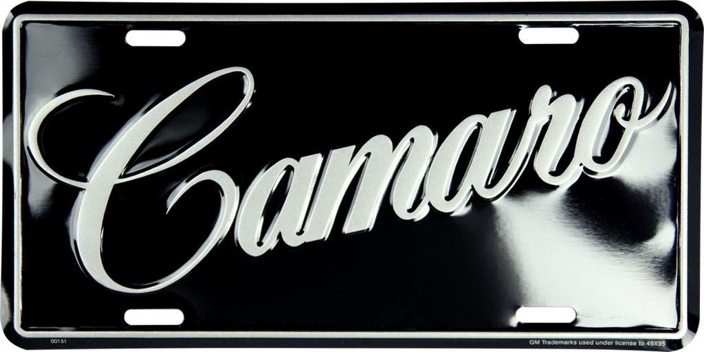 Camaro Chevrolet Aluminum Car Truck Tag License Plate Metal Sign Script Chevy