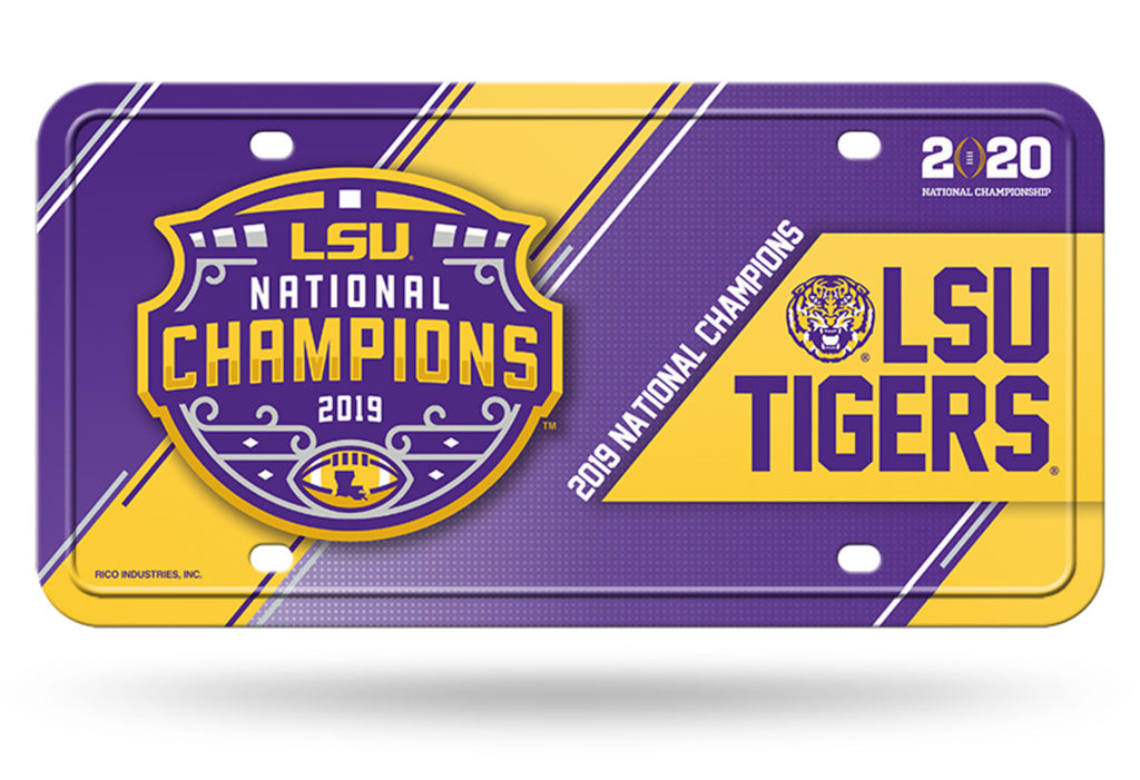 LSU Tigers 2019 National Champions metal car tag truck tag license plate