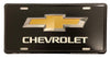 Chevrolet Logo License Plate Black Embossed