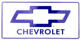 Chevrolet Bowtie License Plate Metal White Sign Embossed