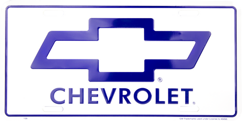 Chevrolet Logo License Plate Black Embossed