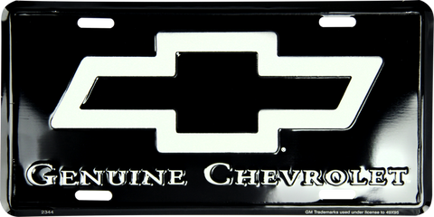 Chevrolet Logo License Plate Black Embossed