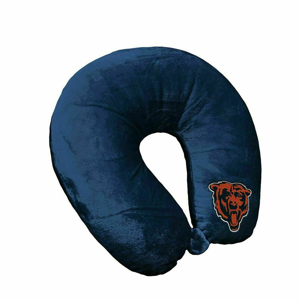 Chicago Bears Applique Travel Neck Pillow Team Logo Color Snap Closure Polyester