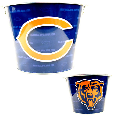 NFL Aluminum Bucket 5 QT Drink Party Pail Ice Metal  - Choose Your Team