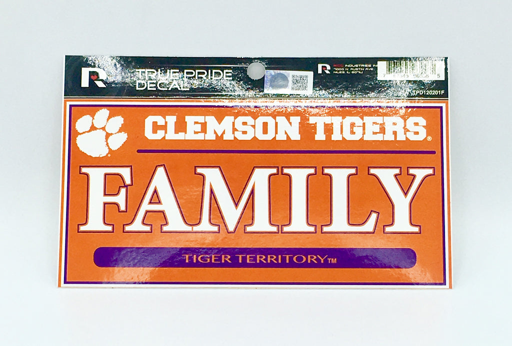 Clemson Tigers True Pride Decal Family Tiger Territory Auto 3" X 6"