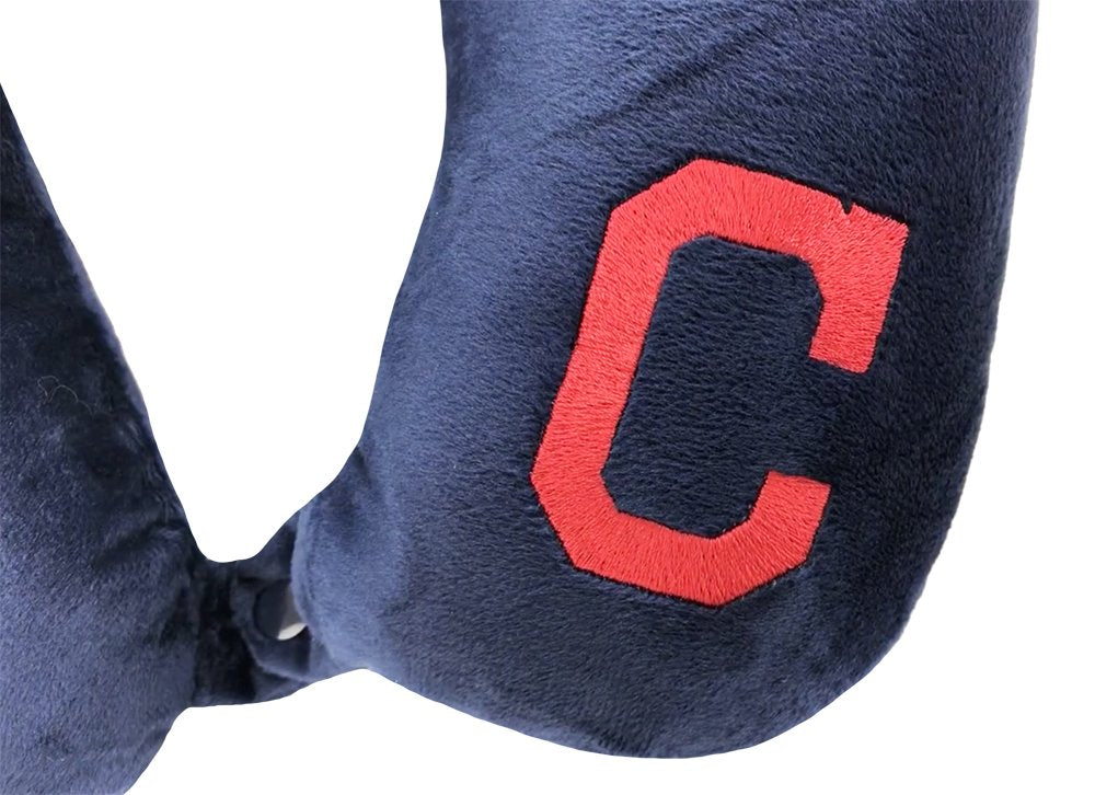 Cleveland Indians Applique Travel Neck Pillow Team Logo Color Snap Closure Polyester Mlb