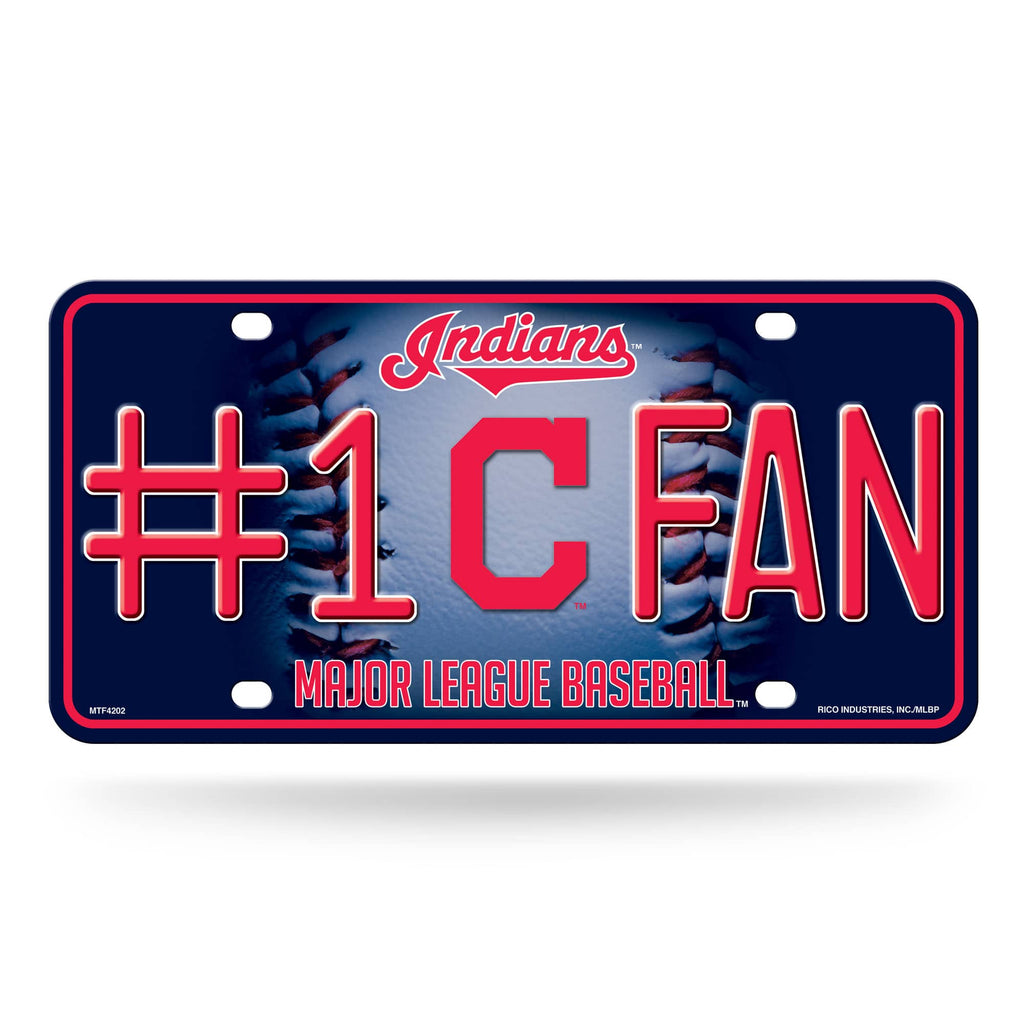 Cleveland Indians #1 Fan Car Truck Tag License Plate Mlb Baseball Metal Sign