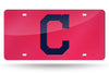 Cleveland Indians Red Laser Cut Mirror Car Tag License Plate Logo