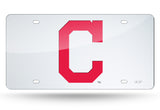 Cleveland Indians Silver Laser Cut Mirror Car Tag License Plate Logo